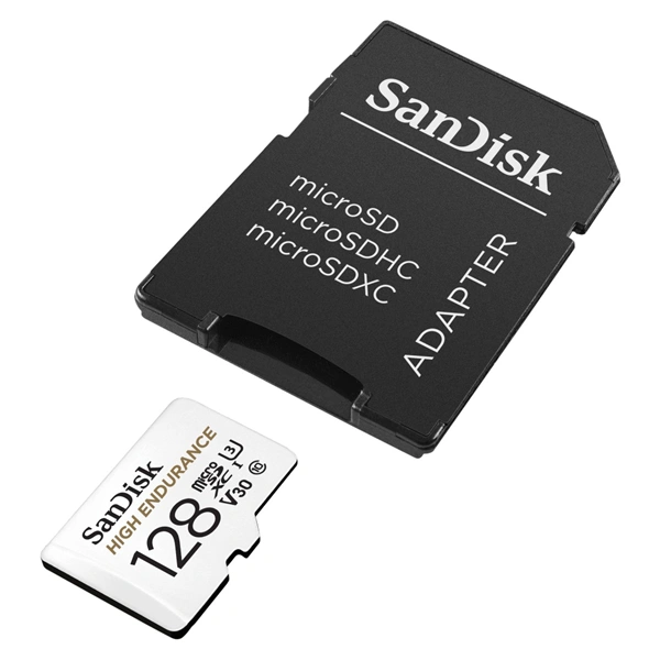 SanDisk microSDXC High Endurance Video 128 GB C 10 U3 V30, adaptér