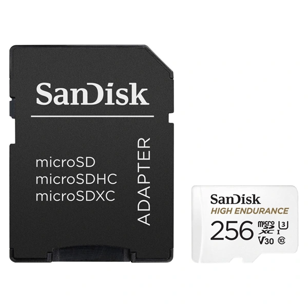 SanDisk microSDXC High Endurance Video 256 GB C 10 U3 V30, adaptér