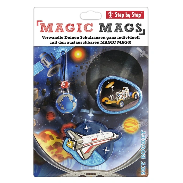 Doplňková sada obrázků MAGIC MAGS Sky Rocket Rico k aktovkám GRADE, SPACE, CLOUD, 2v1 a KID