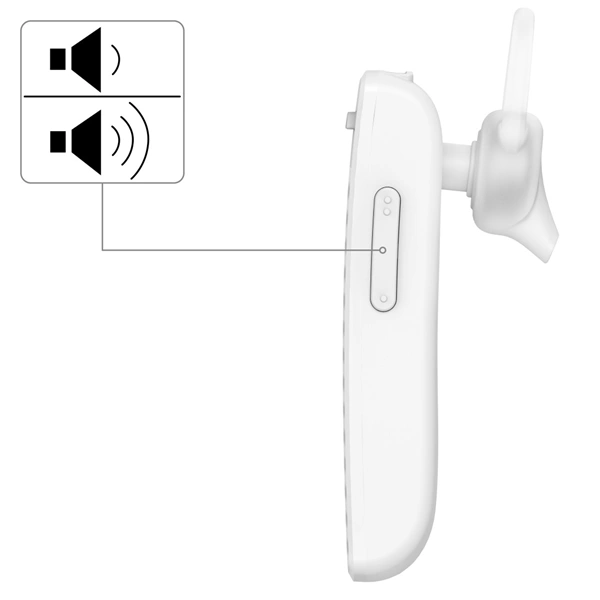 Hama MyVoice1500, mono Bluetooth headset, pro 2 zařízení, hlasový asistent (Siri, Google), bílý
