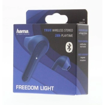 Hama Bluetooth sluchátka Freedom Light, pecky, nabíjecí pouzdro, modrá