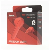 Hama Bluetooth sluchtka Freedom Light, pecky, nabjec pouzdro, erven