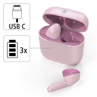 Hama Bluetooth sluchátka Freedom Light, pecky, nabíjecí pouzdro, růžová
