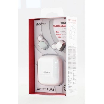 Hama Bluetooth sluchátka Spirit Pure, špunty, nabíjecí pouzdro, bílá