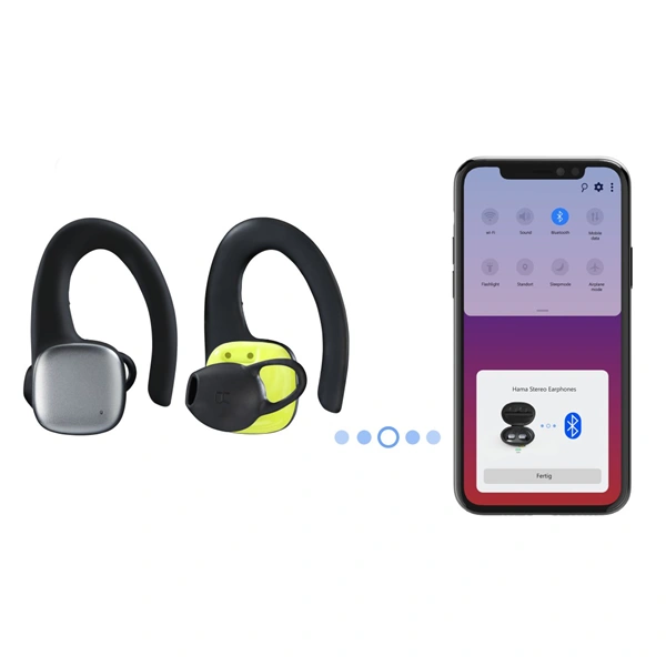 Hama Bluetooth sluchátka Spirit Athletics s klipem, pecky, nabíjecí pouzdro, černá