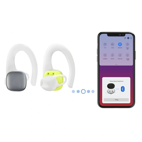 Hama Bluetooth sluchátka Spirit Athletics s klipem, pecky, nabíjecí pouzdro, bílá