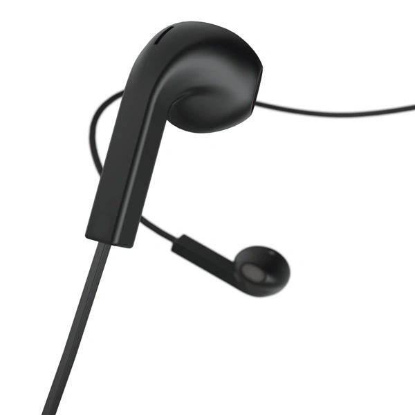 Hama sluchátka s mikrofonem Advance, pecky, plochý kabel, černá