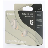 Hama Bluetooth sluchátka Freedom Buddy, špunty, nabíjecí pouzdro, béžová