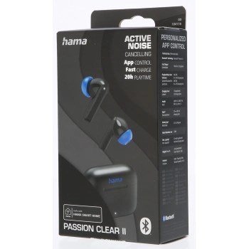 Hama Bluetooth sluchátka Passion Clear II, špunty, ANC, aplikace, černá