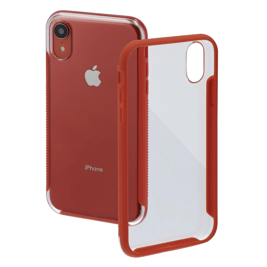 Hama Frame Cover for Apple iPhone XR, transparent/coral