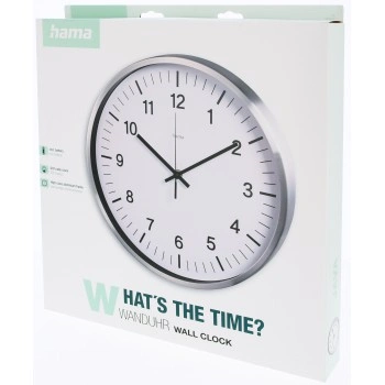 Hama Java, nástěnné hodiny řízené rádiovým signálem, 35 cm, stříbrné
