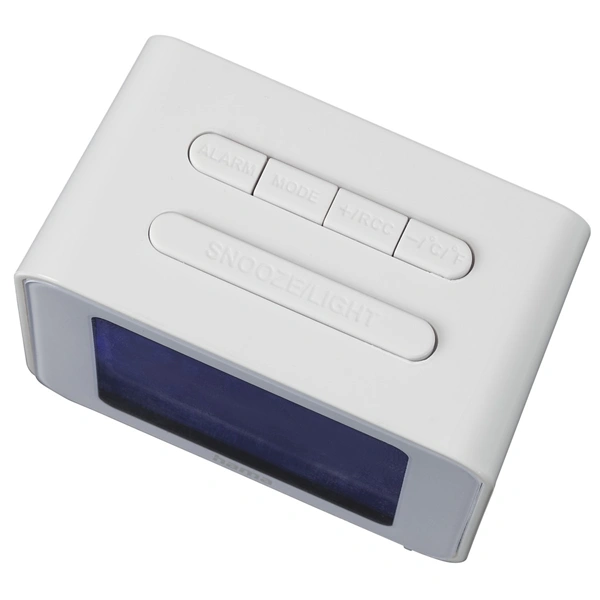 Hama Cube, digitální budík, řízený rádiovým signálem, bílý