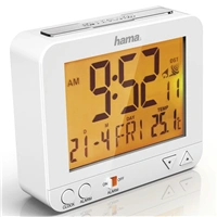 Hama RC 550, digitální budík ízený rádiovým signálem, funkce noního svtla, bílý