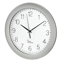 Hama nástěnné hodiny, řízené rádiovým signálem, průměr 30 cm, stříbrné