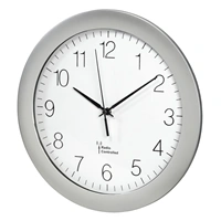 Hama nstnn hodiny, zen rdiovm signlem, prmr 30 cm, stbrn