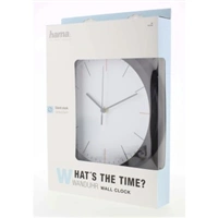 Hama MaxR, nástěnné hodiny, průměr 25 cm, tichý chod, bílé