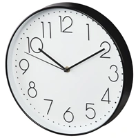Hama Elegance nástěnné hodiny, průměr 30 cm, tichý chod, bílé/černé