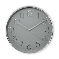 Hama Elegance nástěnné hodiny, průměr 30 cm, tichý chod, stříbrné/šedé (rozbalený)