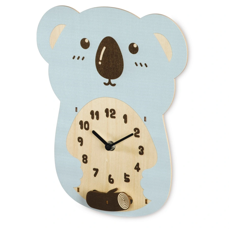Hama Koala, dětské nástěnné hodiny, dřevěné, tichý chod (rozbalený)