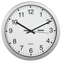 Hama CWA100, nástěnné hodiny, průměr 30 cm, stříbrné