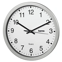 Hama CWA100, nástěnné hodiny, průměr 30 cm, stříbrné (rozbalený)