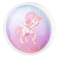 Hama Magical Unicorn, dětské nástěnné hodiny, průměr 25 cm, tichý chod