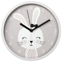 Hama Lovely Bunny, dtské nástnné hodiny, prmr 25 cm, tichý chod (rozbalené)