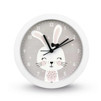 Hama Lovely Bunny, dtské stolní hodiny s funkcí buzení, prmr 16 cm, tichý chod