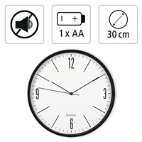 Hama Elegante, nstnn hodiny, prmr 30 cm, tich chod, ern