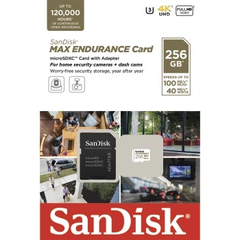 SanDisk MAX ENDURANCE microSDXCCard s adaptérem 256GB