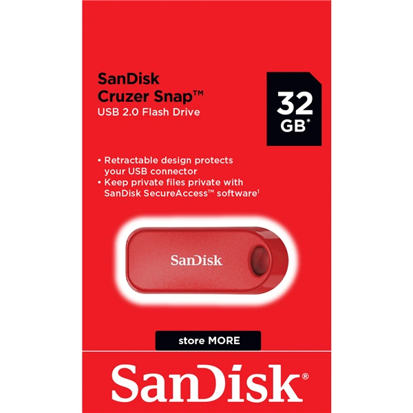 Sandisk Cruzer Snap 2.0 Global 32GB červená