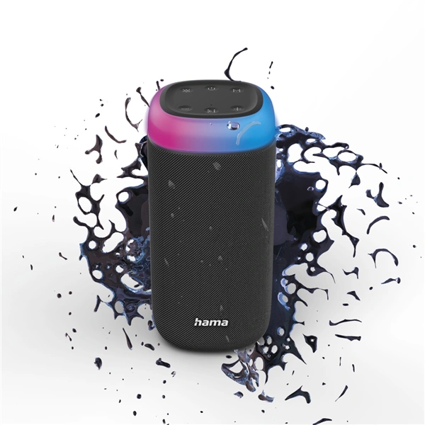 Hama Bluetooth reproduktor Shine 2.0, LED podsvícení, IPx4, černý 