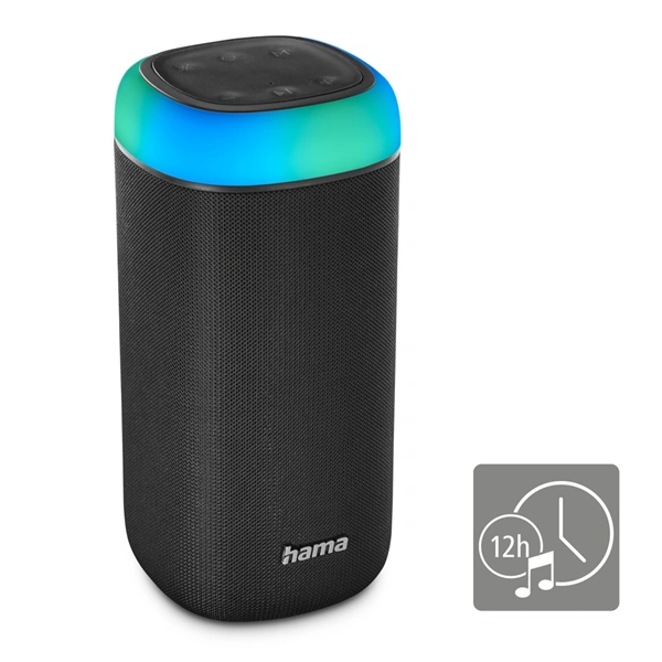 Hama Bluetooth reproduktor Shine 2.0, LED podsvícení, IPx4, černý 