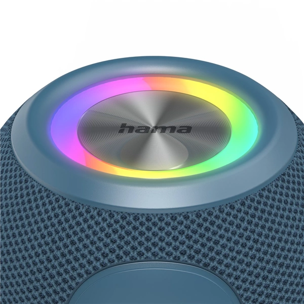 Hama Ball, Bluetooth reproduktor, 5 W, LED podsvícení, AUX-in, USB-A, microSD slot, modrý