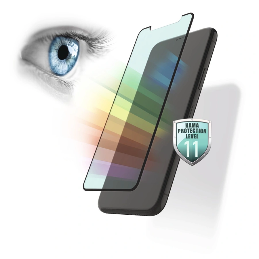Hama Anti-Bluelight+Antibacterial, 3D ochranné sklo pro Apple iPhone 12 mini