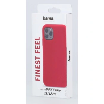 Hama Finest Feel, kryt pro Apple iPhone 12/12 Pro, červený