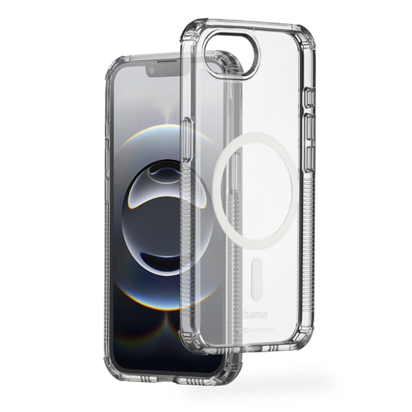 Hama Extreme Protect, kryt pro Apple iPhone 16e, magnetický, D3O®, nežloutne, průhledný