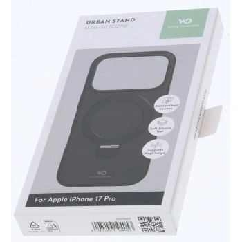 White Diamonds Mag Urban Stand Case, kryt pro Apple iPhone 17 Pro, MagSafe kompatibilní, černý