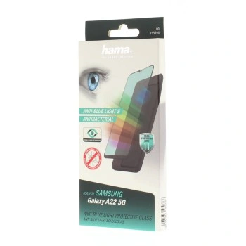 Hama Anti-Bluelight+Antibacterial, 3D ochranné sklo pro Samsung Galaxy A22 5G