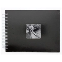Hama album klasické spirálové FINE ART 24x17 cm, 50 stran, černá, bílé listy