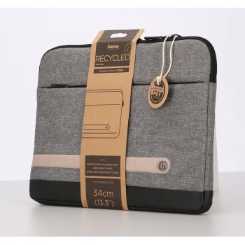 Hama Terra, obal na notebook, 13,3" (34 cm), recyklovaný polyester, šedý