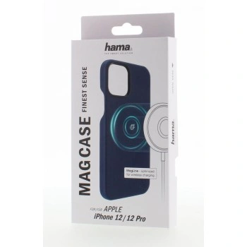 Hama MagCase Finest Sense, kryt pro Apple iPhone 12/12 Pro, modrý