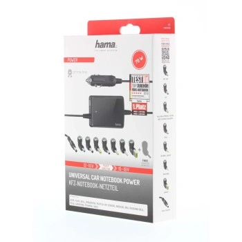 Hama univerzální napájecí adaptér pro notebook do auta, 15-19 V, 70 W, slim