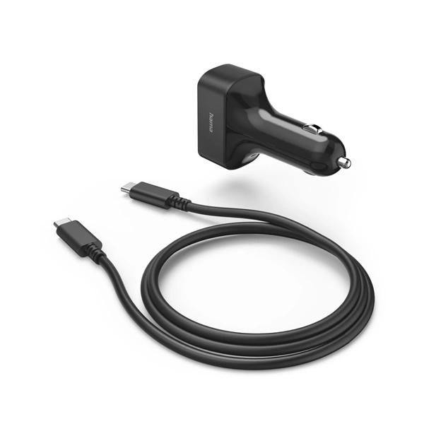 Hama USB-C napájecí zdroj do auta, Power Delivery, 5-20 V, 65 W, 1,5 m