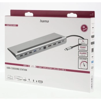 Hama USB-C dokovací stanice Connect2Office Pro, 10 připojení