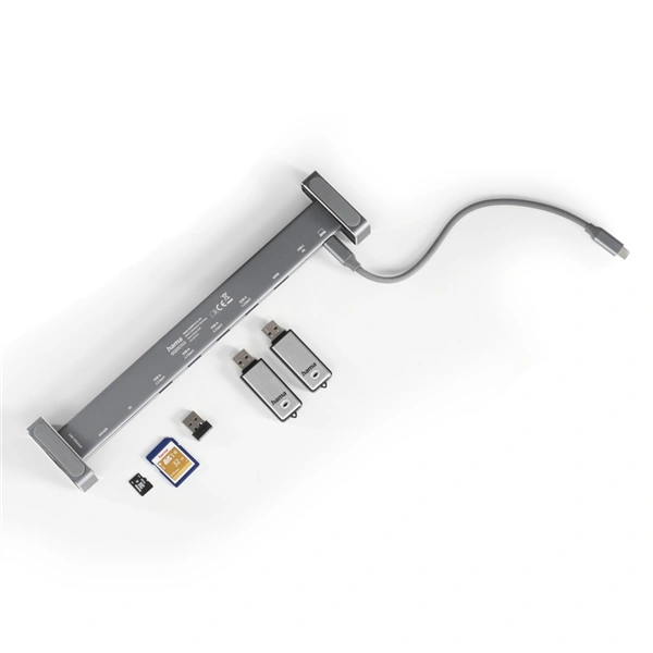 Hama USB-C dokovací stanice Connect2Office Basic, 9 připojení, odnímatelné nožičky