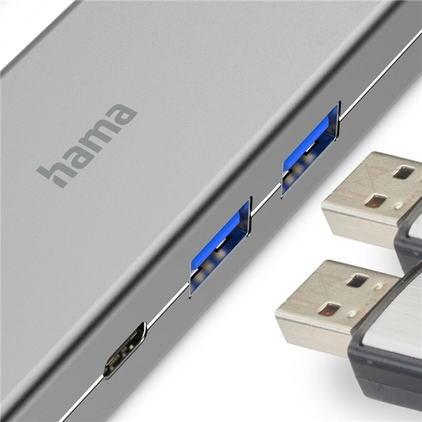 Hama USB hub, multiport, 2x USB-A, USB-C PD, HDMI, USB 3.2 5 Gb/s
