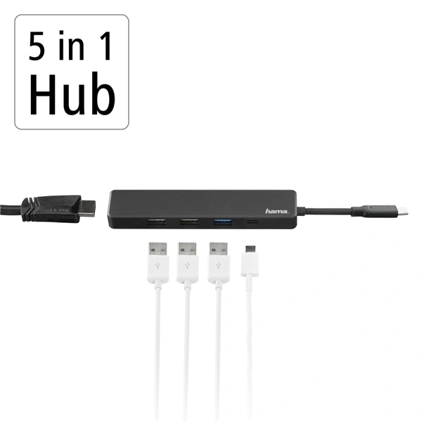 Hama USB-C hub, multiport, 4x USB, 1x HDMI