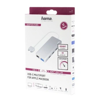 Stock Bureau - HAMA Hub USB-C, multiport pour Apple MacBook Air & Pro, 12  ports