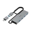 Hama USB hub, 4 porty, USB 3.2, 5 Gb/s, USB-C adaptér, síťový zdroj